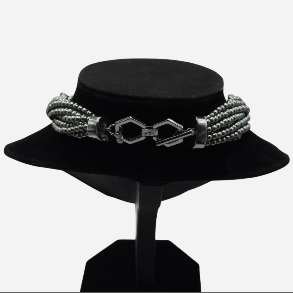 Signed Large Floral Multi-Stranded Statement Neck… - image 7